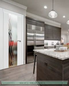 Puerta lacada Diseño Grupo C en block vidrio templado 8mm BL Modelo 819 1V