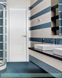 Puerta lacada Diseño Grupo D en block Ciega BL Modelo 5000 Fresado Entrecalle