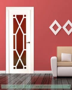 Puerta lacada Diseño Grupo C en block Vidriera Parrilla 1V BL Modelo 1020 SP