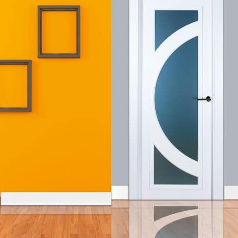 Puerta lacada Diseño Grupo B en block Vidriera Parrilla 1V BL Modelo 7 SP