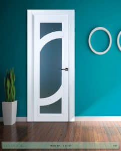 Puerta lacada Diseño Grupo B en block Vidriera Parrilla 1V BL Modelo 8 SP