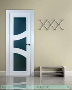 Puerta lacada Diseño Grupo B en block Vidriera Parrilla 1V BL Modelo 9 SP