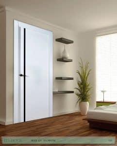 Puerta lacada en block Ciega BL Modelo 10 Cristal Negro