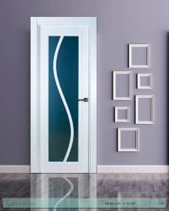 Puerta lacada Diseño Grupo B en block Vidriera Parrilla 1V BL Modelo S SP