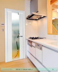 Puerta lacada Diseño Grupo C en block vidrio templado 8mm BL Modelo 862 1V