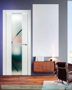Puerta lacada Diseño Grupo C en block vidrio templado 8mm BL Modelo 865 1V