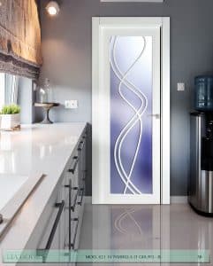 Puerta lacada Diseño Grupo D en block Vidriera Parrilla 1V BL Modelo 821 IT