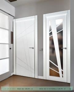 Puerta lacada Diseño Grupo B en block Vidriera Parrilla 1V BL Modelo 882 IT