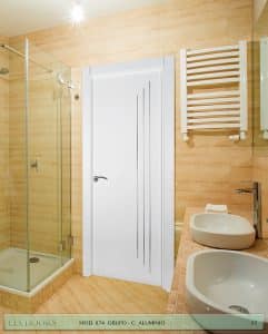 Puerta lacada Diseño Grupo C en block Ciega BL Modelo 874 Aluminio