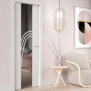 Puerta lacada Diseño Grupo C en block vidrio templado 8mm BL Modelo 878 1V
