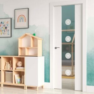 Puerta lacada Diseño Grupo C en block vidrio templado 8mm BL Modelo 826 1V