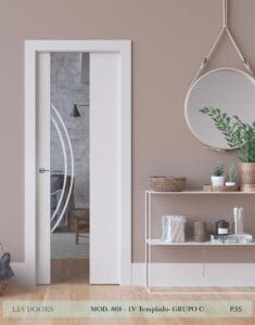 Puerta lacada Diseño Grupo C en block vidrio templado 8mm BL Modelo 868 1V