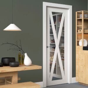 Puerta lacada diseño Grupo C en block 1V BL Modelo Aspas 10 IT