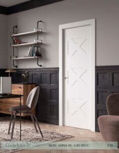 Puerta lacada Diseño Grupo C en block Ciega BL Modelo Aspas 20