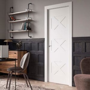 Puerta lacada Diseño Grupo C en block Ciega BL Modelo Aspas 20