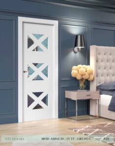 Puerta lacada diseño Grupo C en block 3V BL Modelo Aspas 20 IT Puerta interior