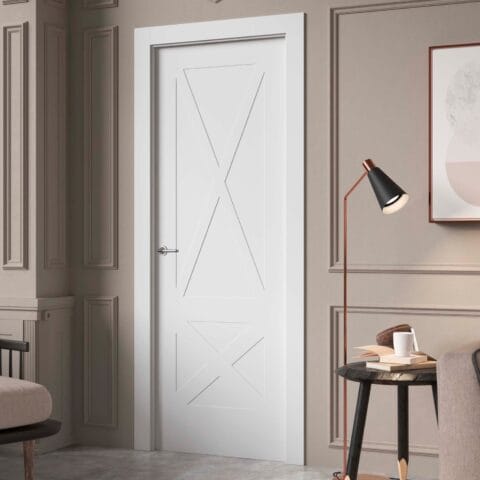 Puerta lacada Diseño Grupo C en block Ciega BL Modelo Aspas 40