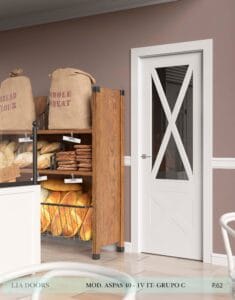 Puerta lacada diseño Grupo C en block 1V BL Modelo Aspas 40 IT