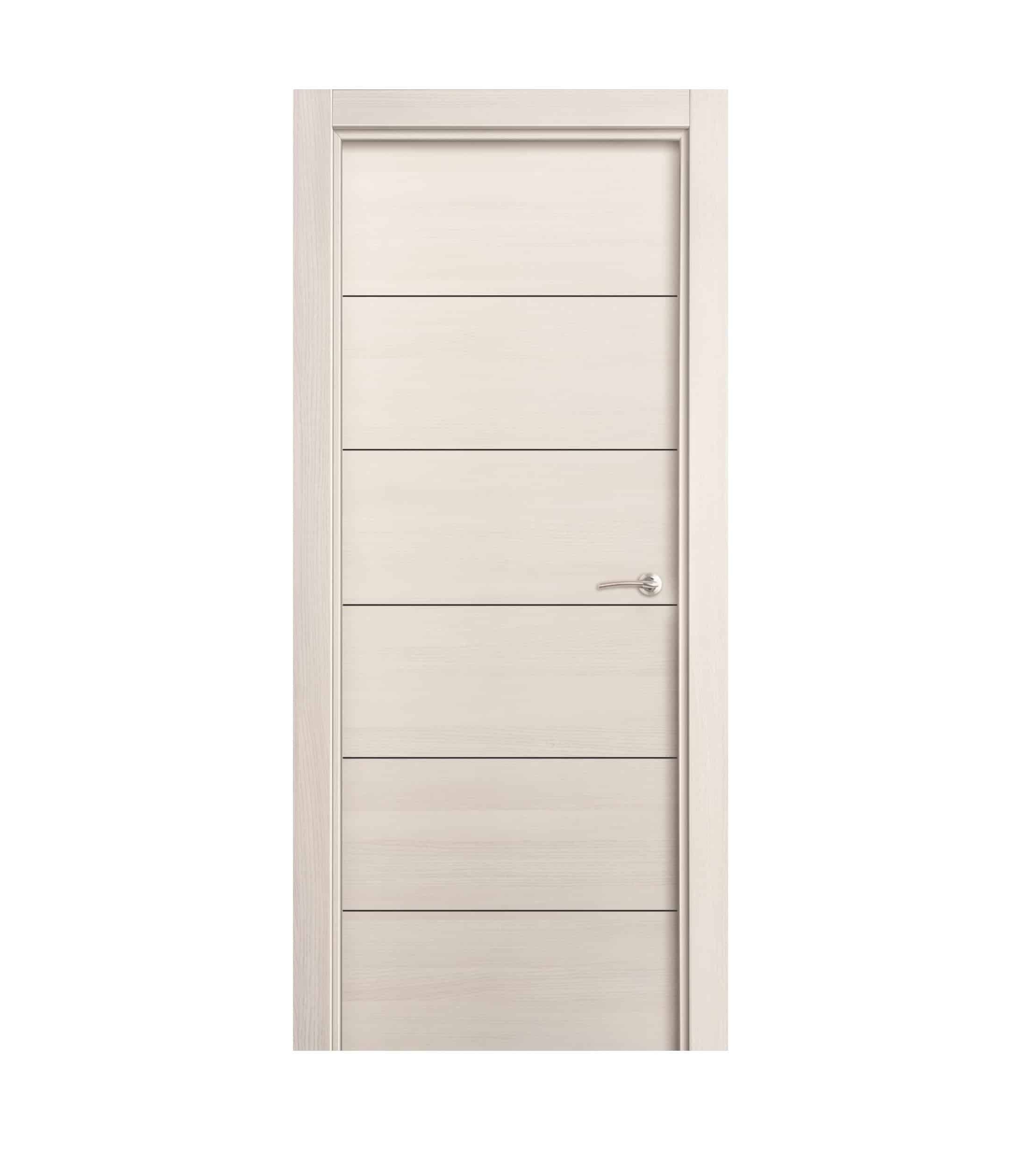 Puerta Laminada Veta Horizontal Roble Eslovenia 500 Fresado Negro Ciega