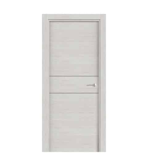 Puerta Laminada Veta Horizontal Roble Nordico 200 Fresado Negro Ciega