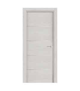 Puerta Laminada Veta Horizontal Roble Nordico 400 Fresado Aluminio Ciega
