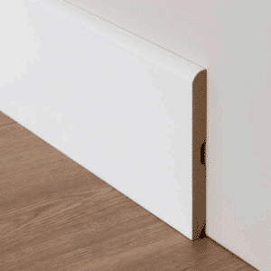 Rodapie Madera Lacado Blanco Canto Redondo 100×12