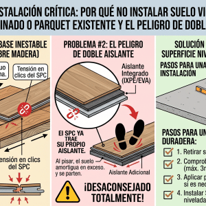 ¿Se puede instalar un suelo vinilico SPC encima de una tarima o parquet