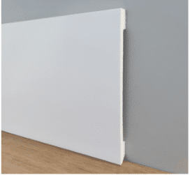 Rodapie Poliestireno PVC Lacado Blanco Canto Recto 150×12