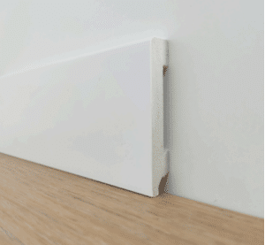 Rodapie Poliestireno PVC Lacado Blanco Canto Recto 70×12