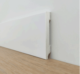 Rodapie Poliestireno PVC Lacado Blanco Canto Recto 70×12