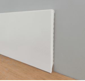 Rodapie Poliestireno PVC Lacado Blanco Canto Recto 120×12