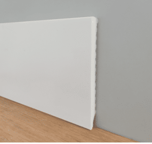Rodapie Poliestireno PVC Lacado Blanco Canto Recto 100×12