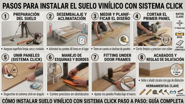 Cómo instalar suelo vinílico con sistema click paso a paso