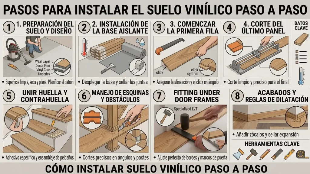 Cómo instalar suelo vinílico paso a paso