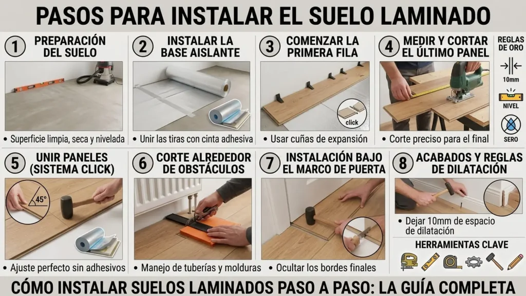 Cómo instalar suelos laminados paso a paso