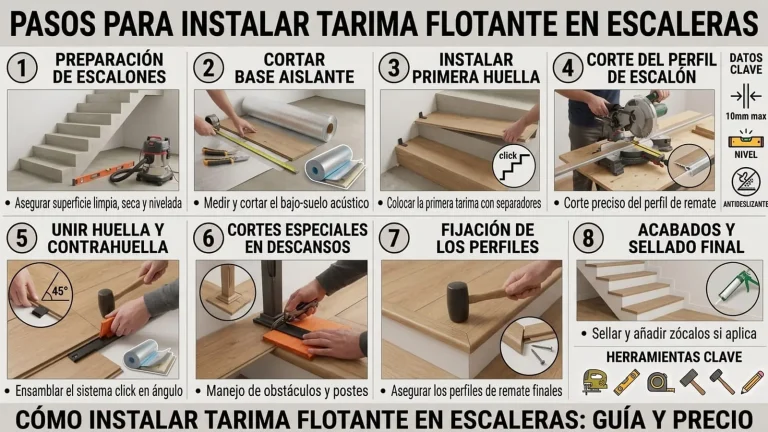 Cómo instalar tarima flotante en escaleras: guía y precio